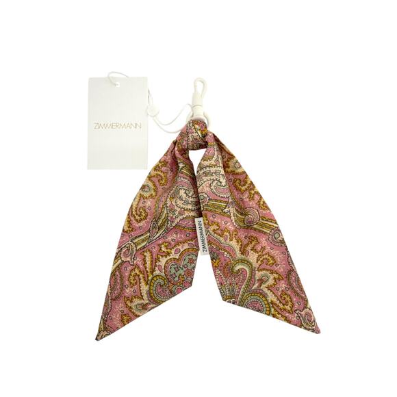 ZIMMERMANN Printed Silk Key Bag Charm in Pink - Picture 1 of 7